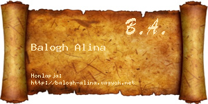 Balogh Alina névjegykártya