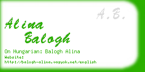 alina balogh business card
